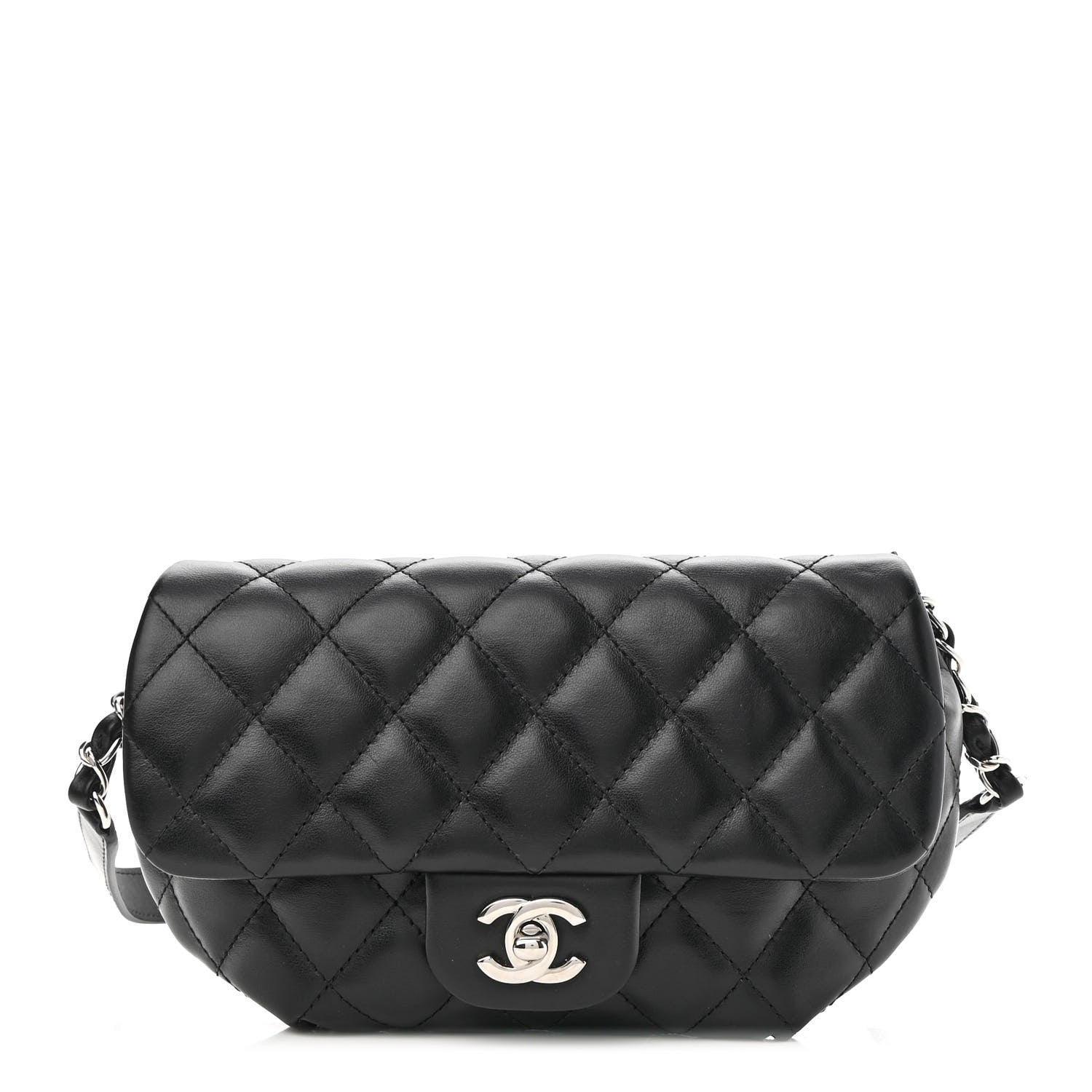 Chanel Calfskin Quilted CC Uniform Flap Belt Bag Black 1 of 9