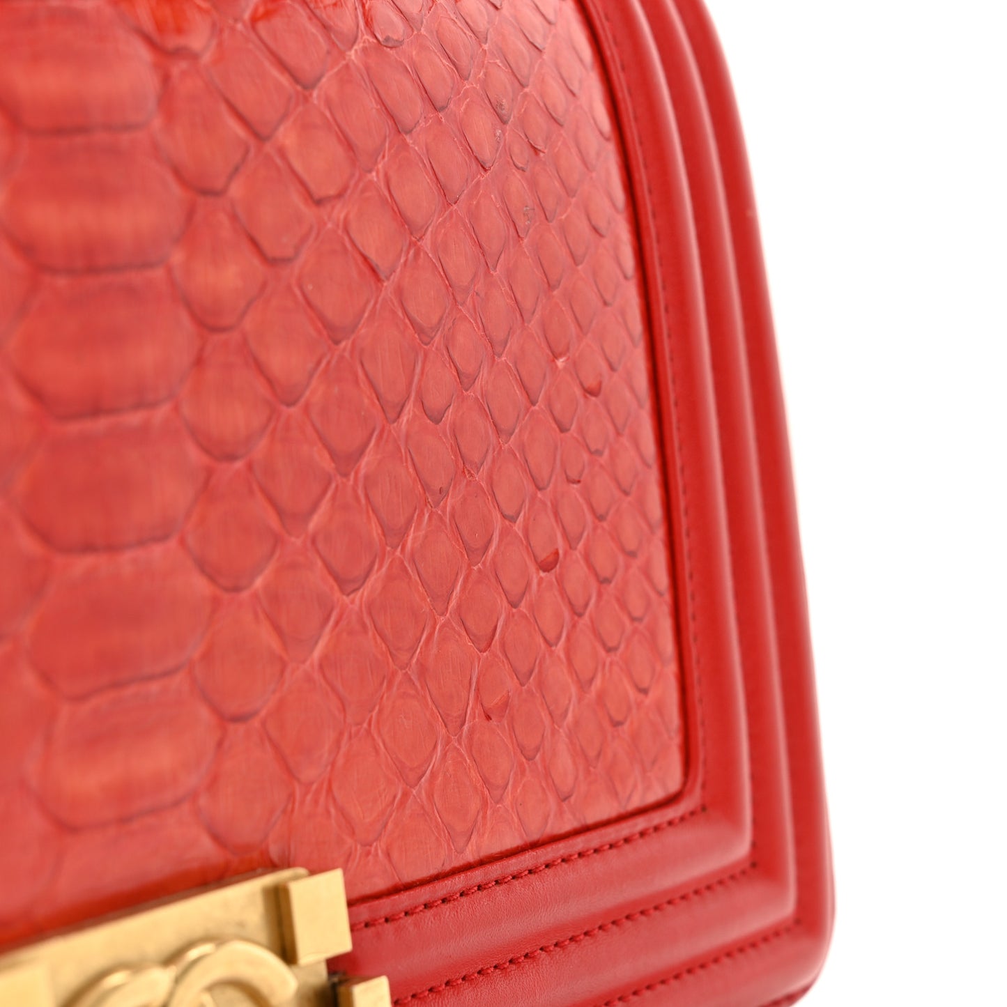 Snakeskin Medium Boy Flap Red