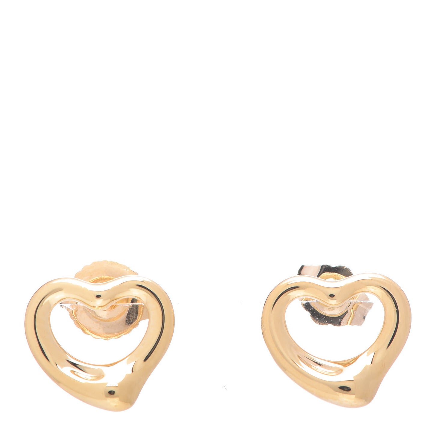 18K Yellow Gold 11mm Elsa Peretti Open Heart Earrings