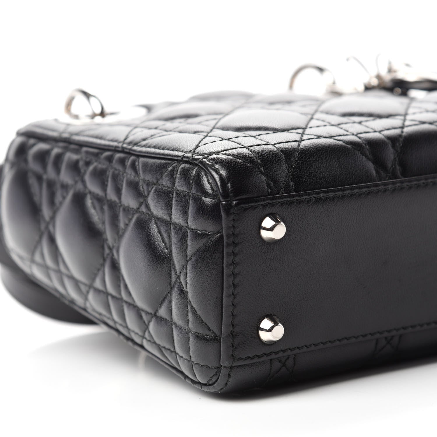 Christian Dior Lambskin Cannage Mini Lady Dior Black 6 of 11