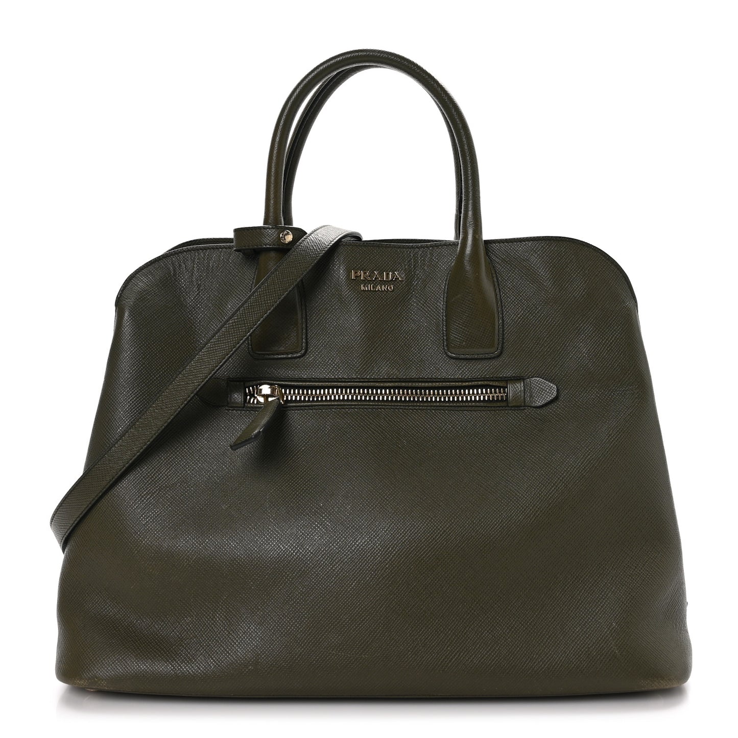 Saffiano Cuir Open Promenade Tote Militare