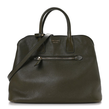 Prada Saffiano Cuir Open Promenade Tote Militare 1 of 13