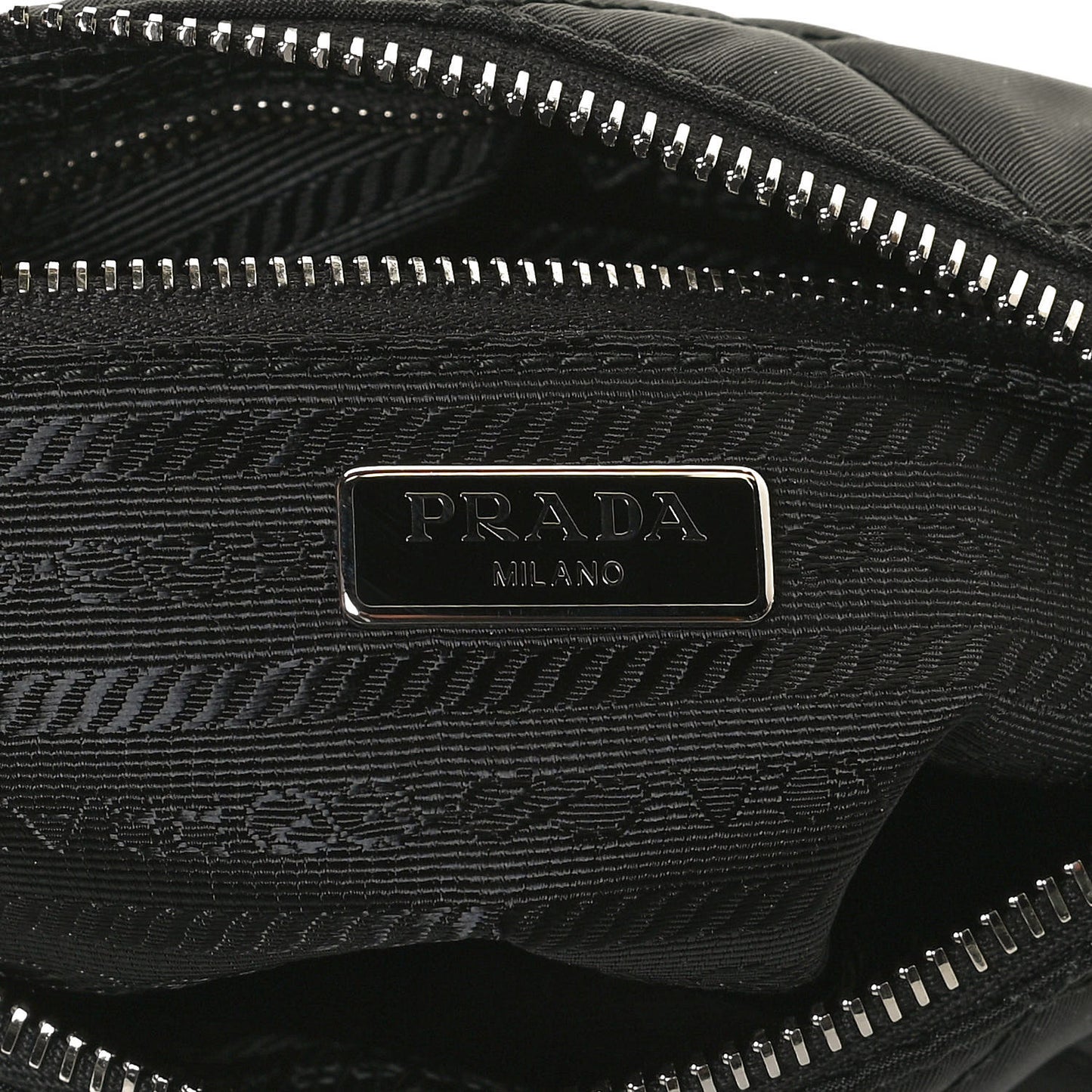 Nylon Tessuto Impuntu Quilted Crossbody Bag Black
