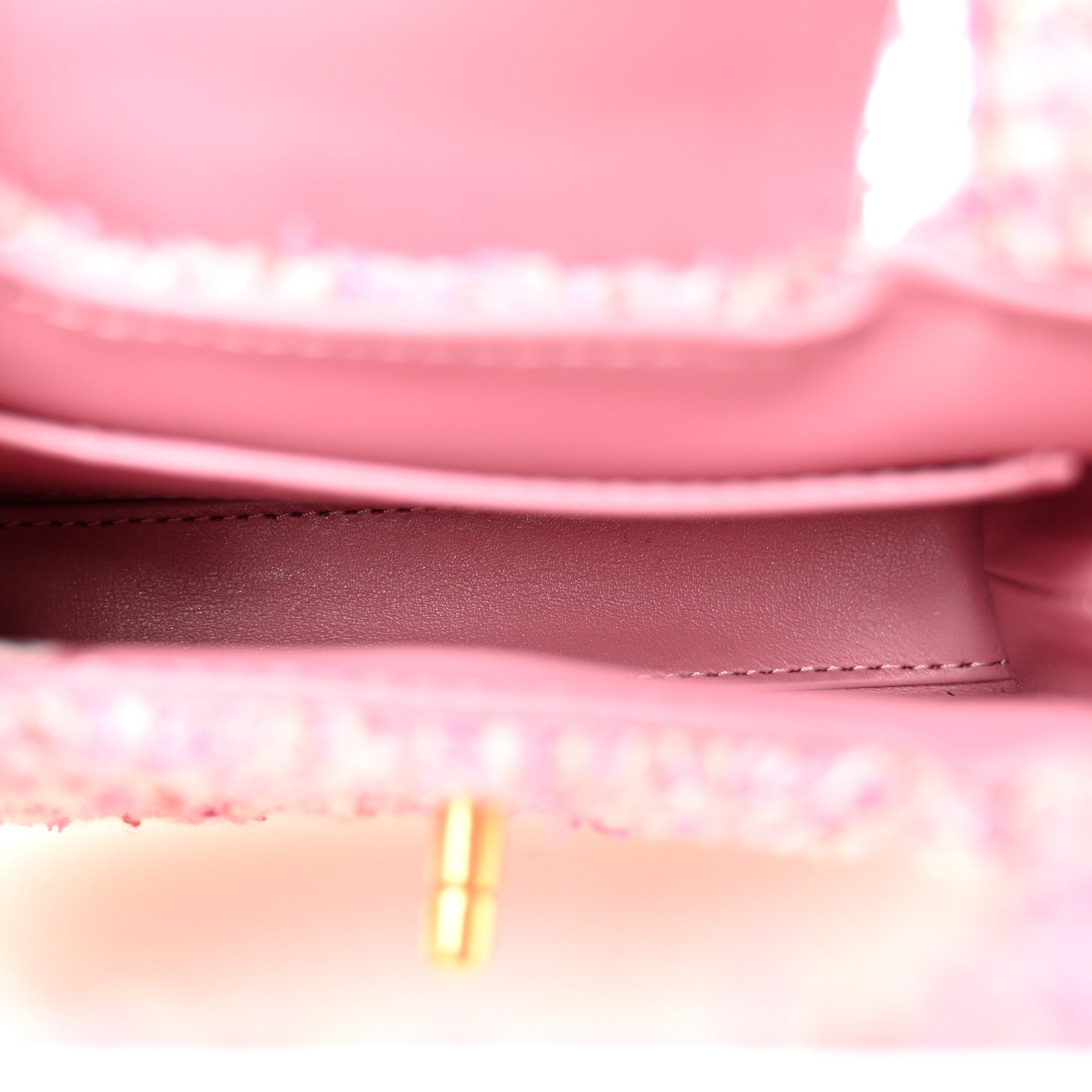 Chanel Tweed Quilted Mini Nano Kelly Shopper Pink 5 of 10