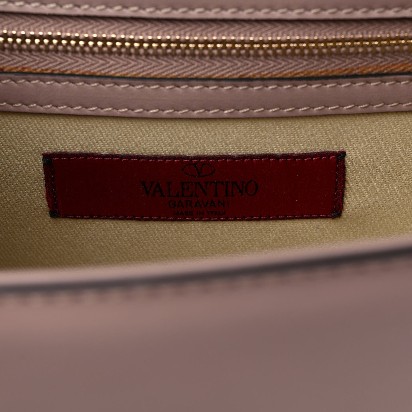 Vitello Small Glam Lock Rockstud Flap Poudre