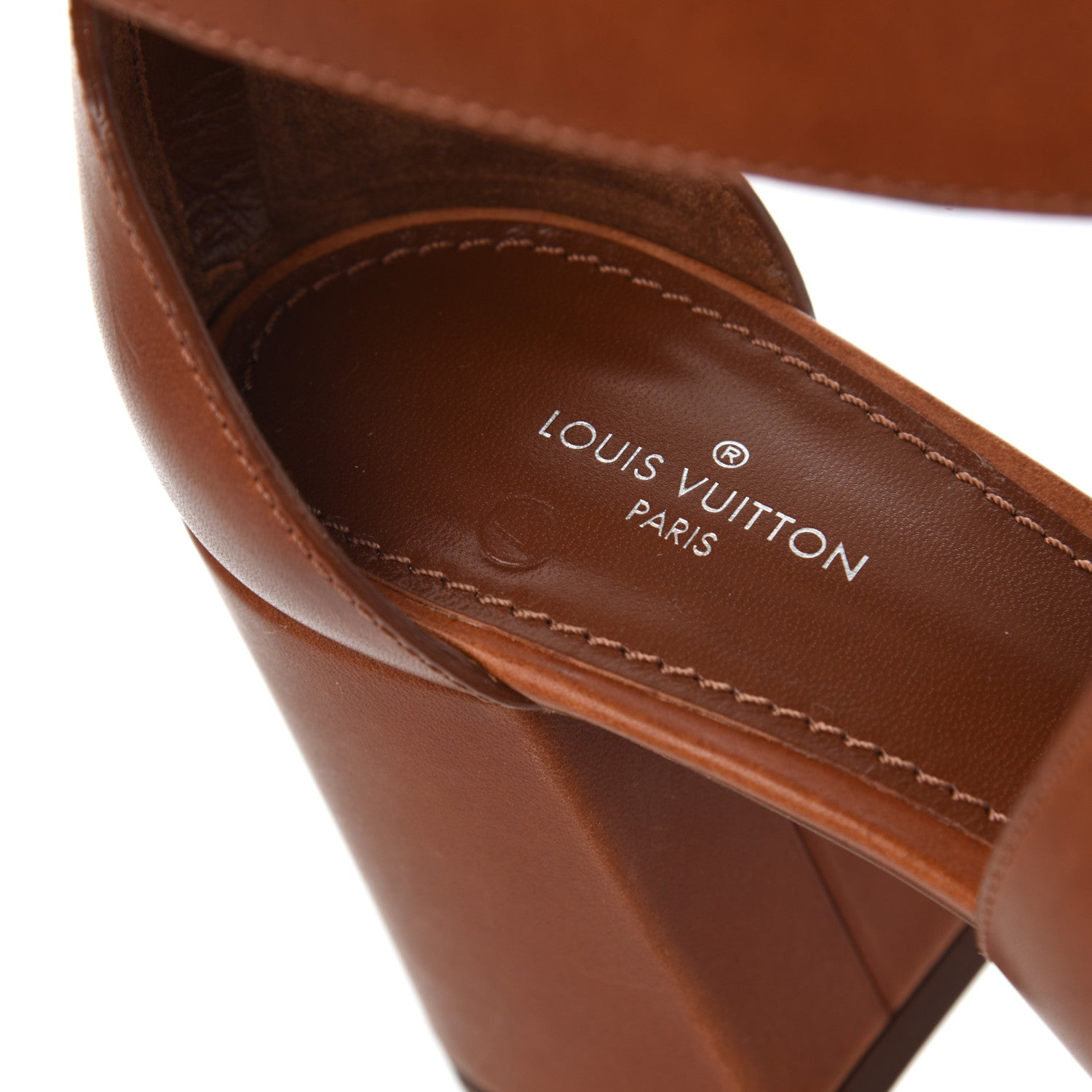 Louis Vuitton Calfskin Monogram Horizon Sandal 39 Cognac Brown 35 of 38