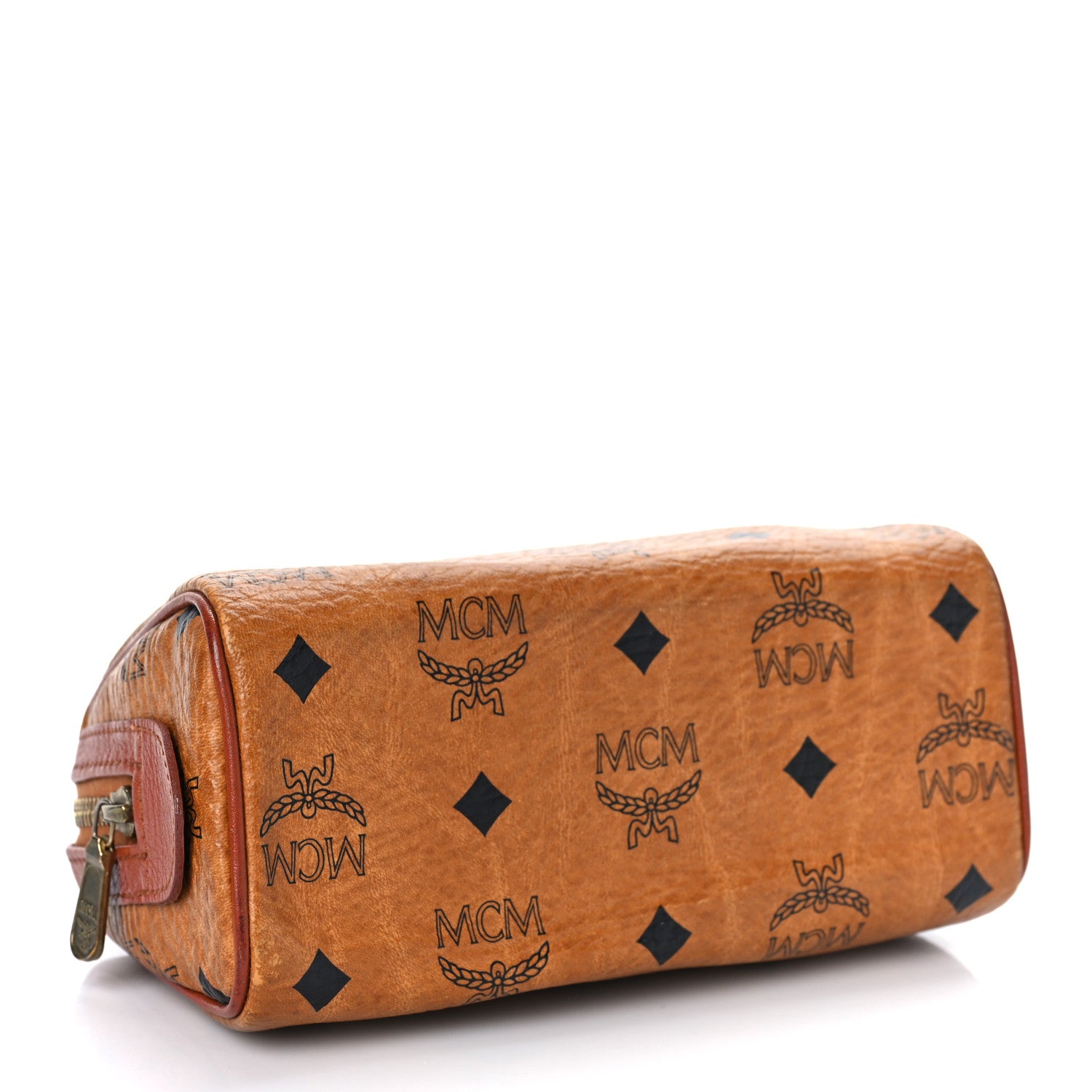MCM Visetos Mini Boston Bag Cognac 3 of 8