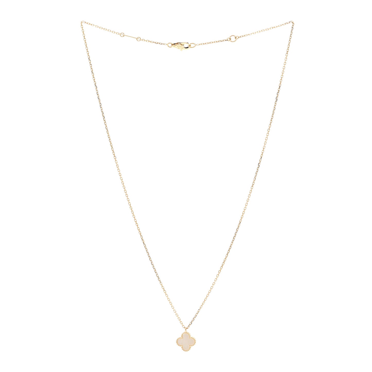 18K Yellow Gold Mother of Pearl Sweet Alhambra Pendant Necklace