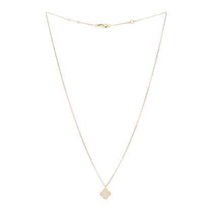 Van Cleef & Arpels 18K Yellow Gold Mother of Pearl Sweet Alhambra Pendant Necklace 3 of 6