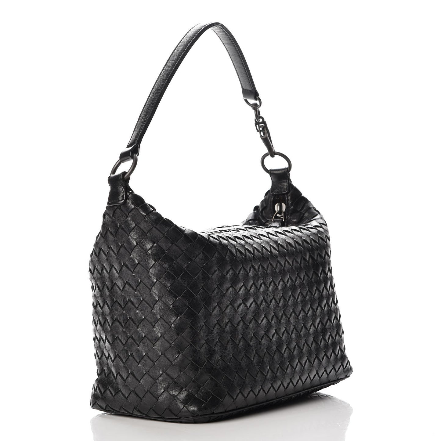 Nappa Intrecciato Small Shoulder Bag Nero Black