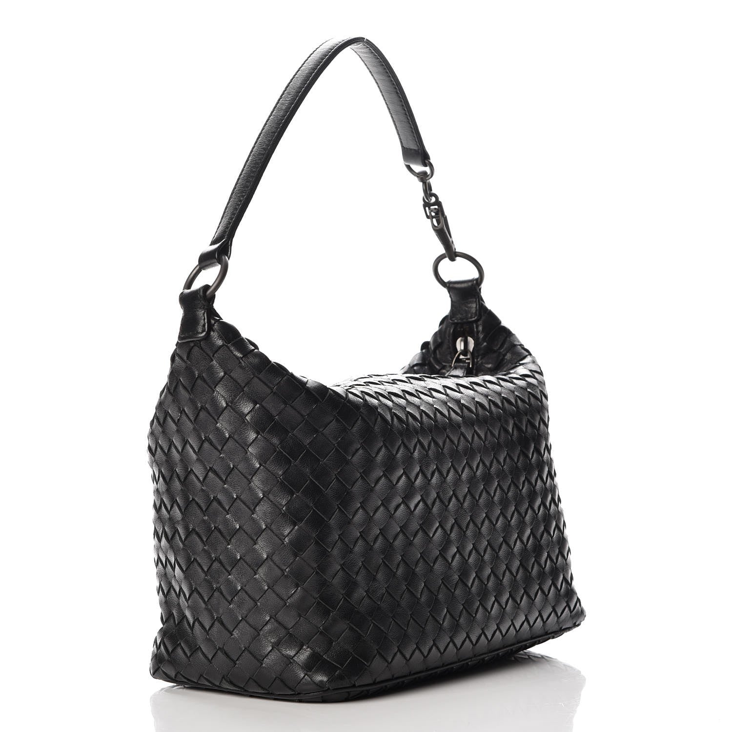 Bottega Veneta Nappa Intrecciato Small Shoulder Bag Nero Black 3 of 7