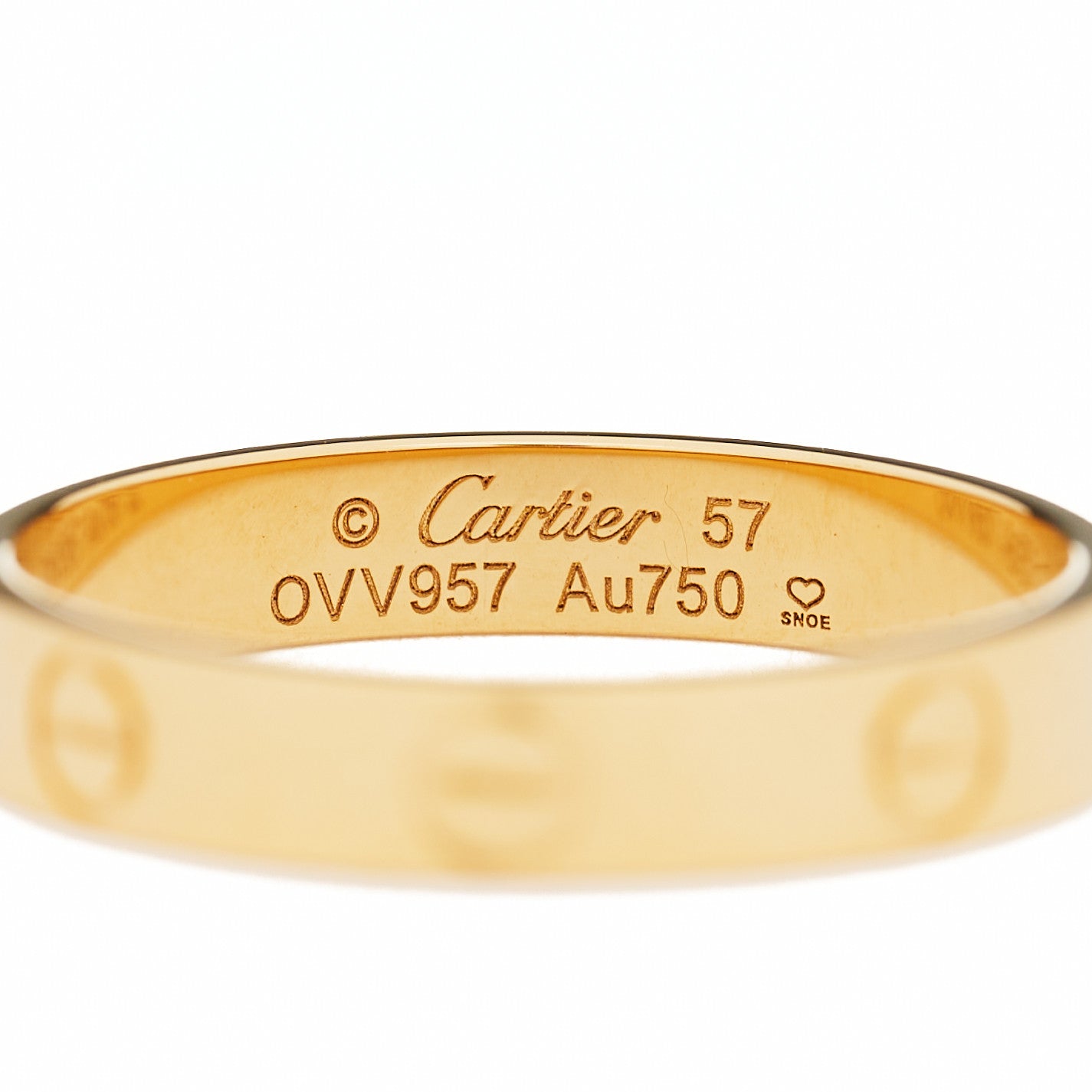 18K Yellow Gold 3.5mm LOVE Wedding Band Ring 57 8