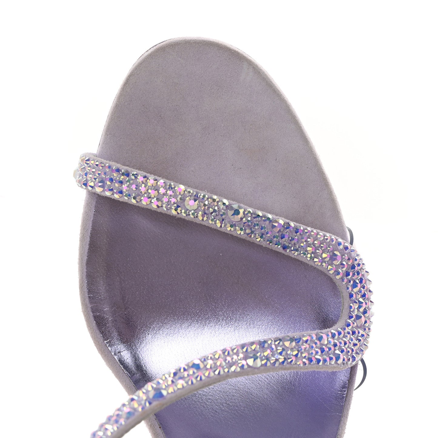 Suede Crystal Strass Rosalie 100 Sandals 39 Lilac Smoke