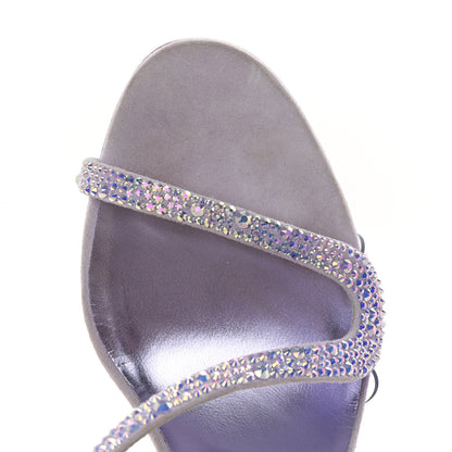 Christian Louboutin Suede Crystal Strass Rosalie 100 Sandals 39 Lilac Smoke 8 of 12