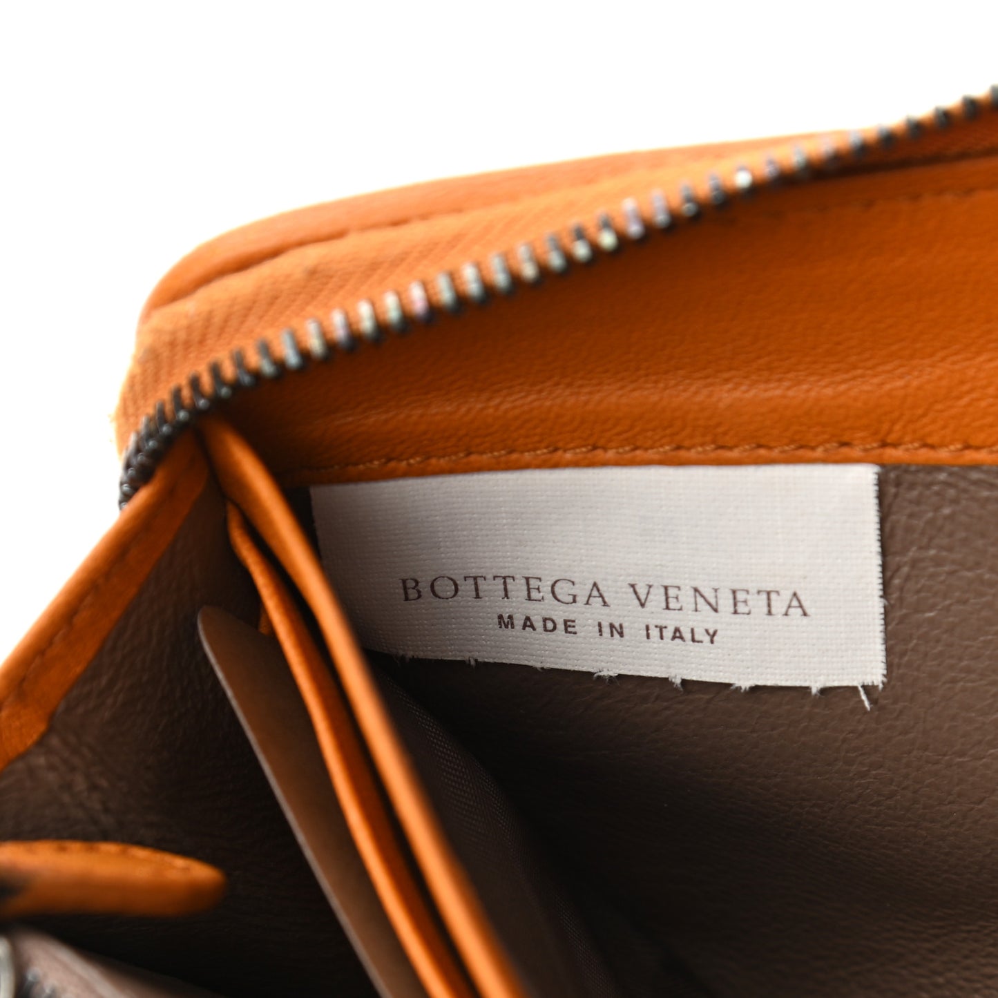 Nappa Intrecciato Half Zip Around Wallet Topaz