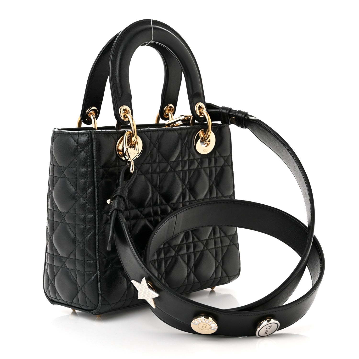 Christian Dior Lambskin Cannage Small Lucky Badges My Lady Dior Black 3 of 16