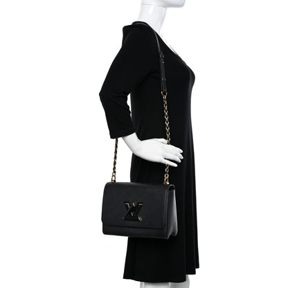 Louis Vuitton Epi Twist Shoulder Bag MM Matte Black Gold 2 of 19