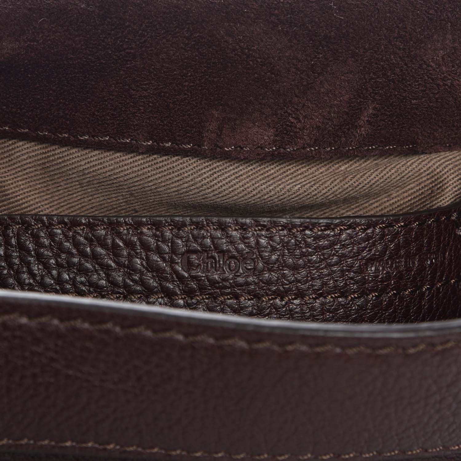 Chloe Suede Calfskin Braided Mini Marcie Round Crossbody Bag Carbon Brown 6 of 8