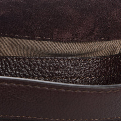 Chloe Suede Calfskin Braided Mini Marcie Round Crossbody Bag Carbon Brown 6 of 8