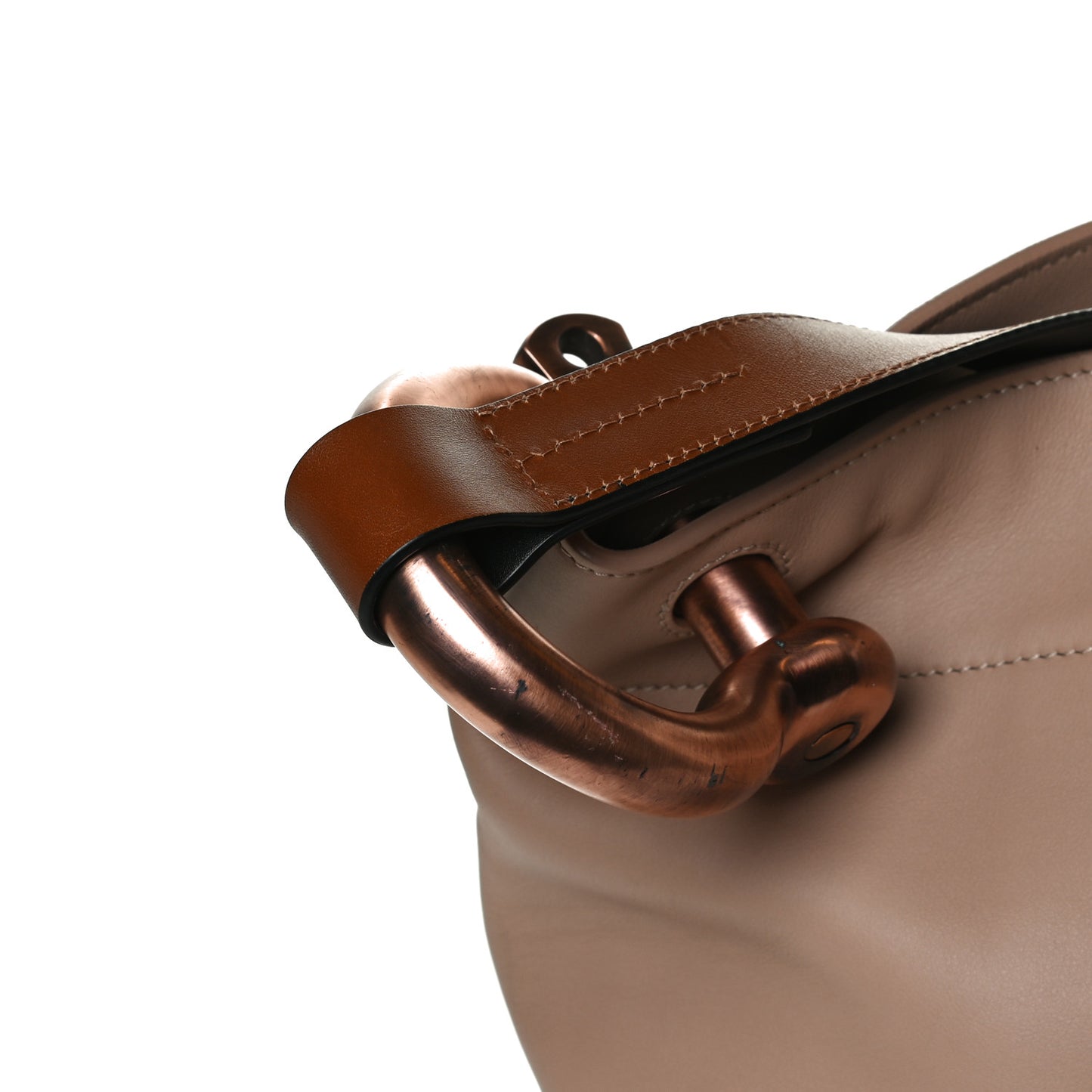 Calfskin Fisherman Hook Drawstring Hobo Bag Blush Nude