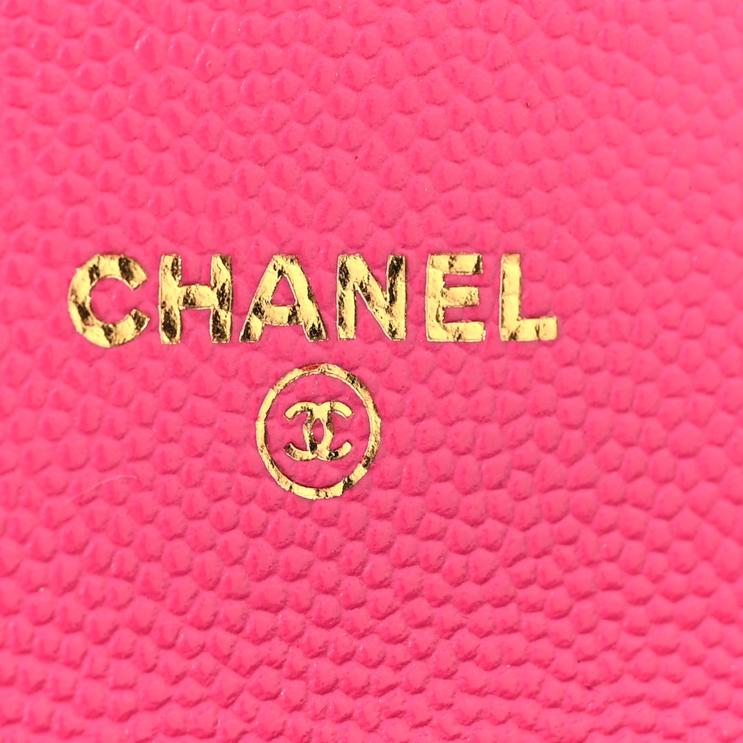 Caviar Quilted Flap Card Holder Wallet Dark Pink