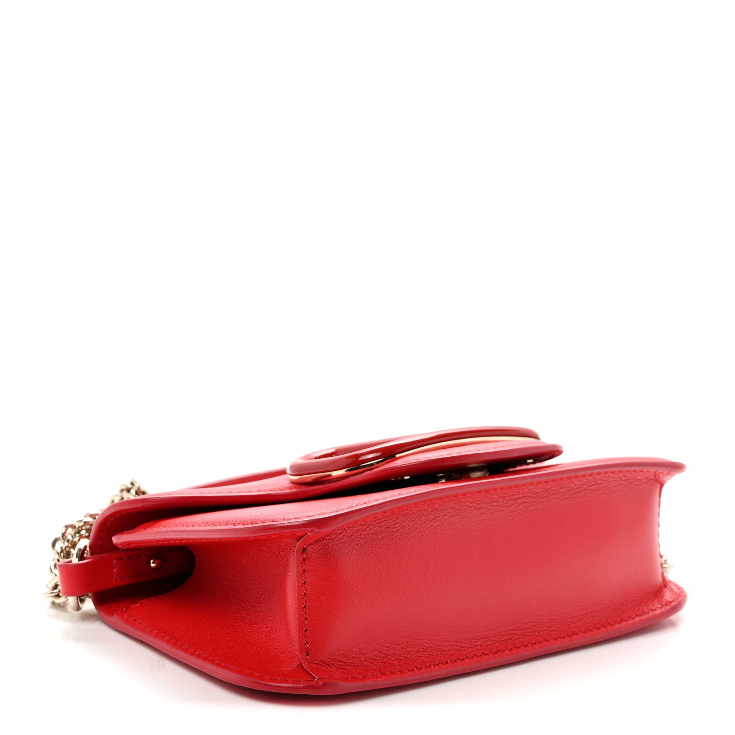 Valentino Garavani Calfskin Enamel Vlogo Small Loco Shoulder Bag Rouge Pur 4 of 9