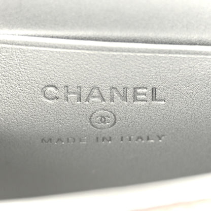 Chanel Metallic Lambskin Quilted Mini Chain CC Top Handle Clutch With Chain Silver 6 of 10
