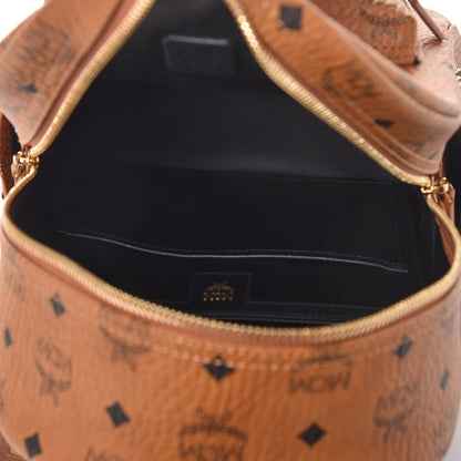 MCM Striped Visetos Small Stud Stark Backpack Cognac 5 of 8