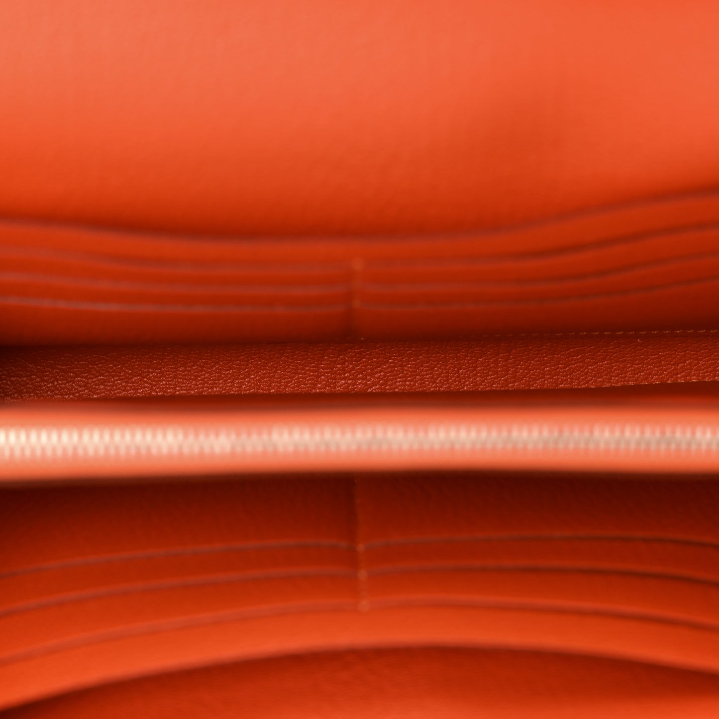 Ostrich Kelly Longue Wallet Orange