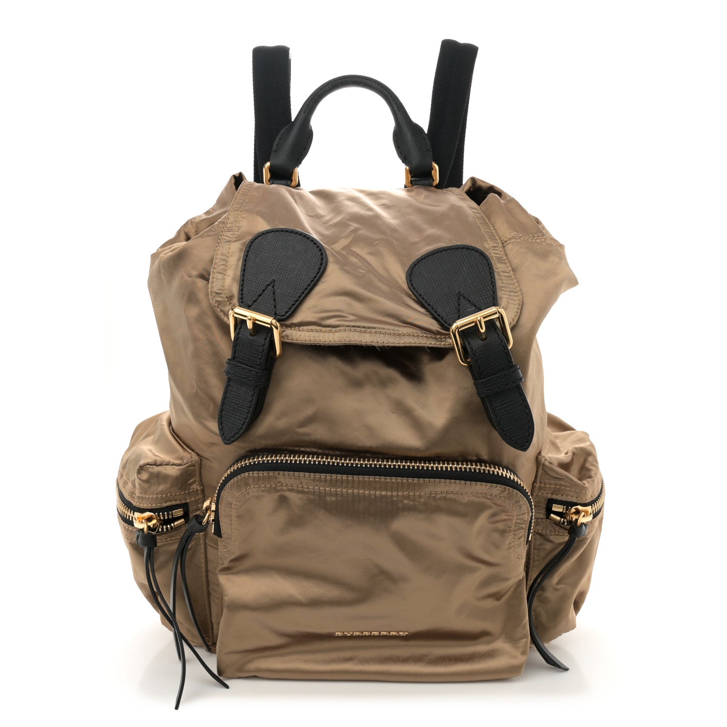 Burberry Metallic Satin Nylon Medium Rucksack Backpack Gold 1 of 12