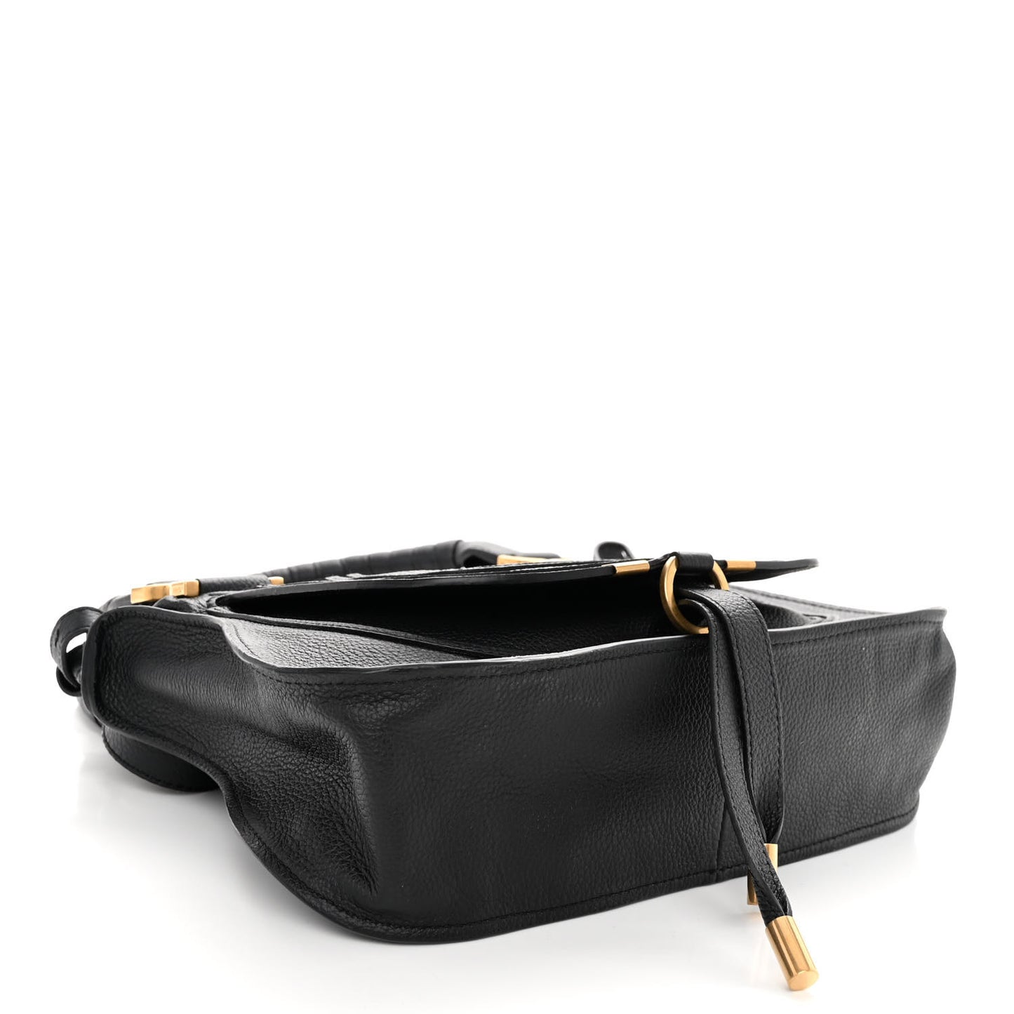 Calfskin Small Marcie Satchel Black