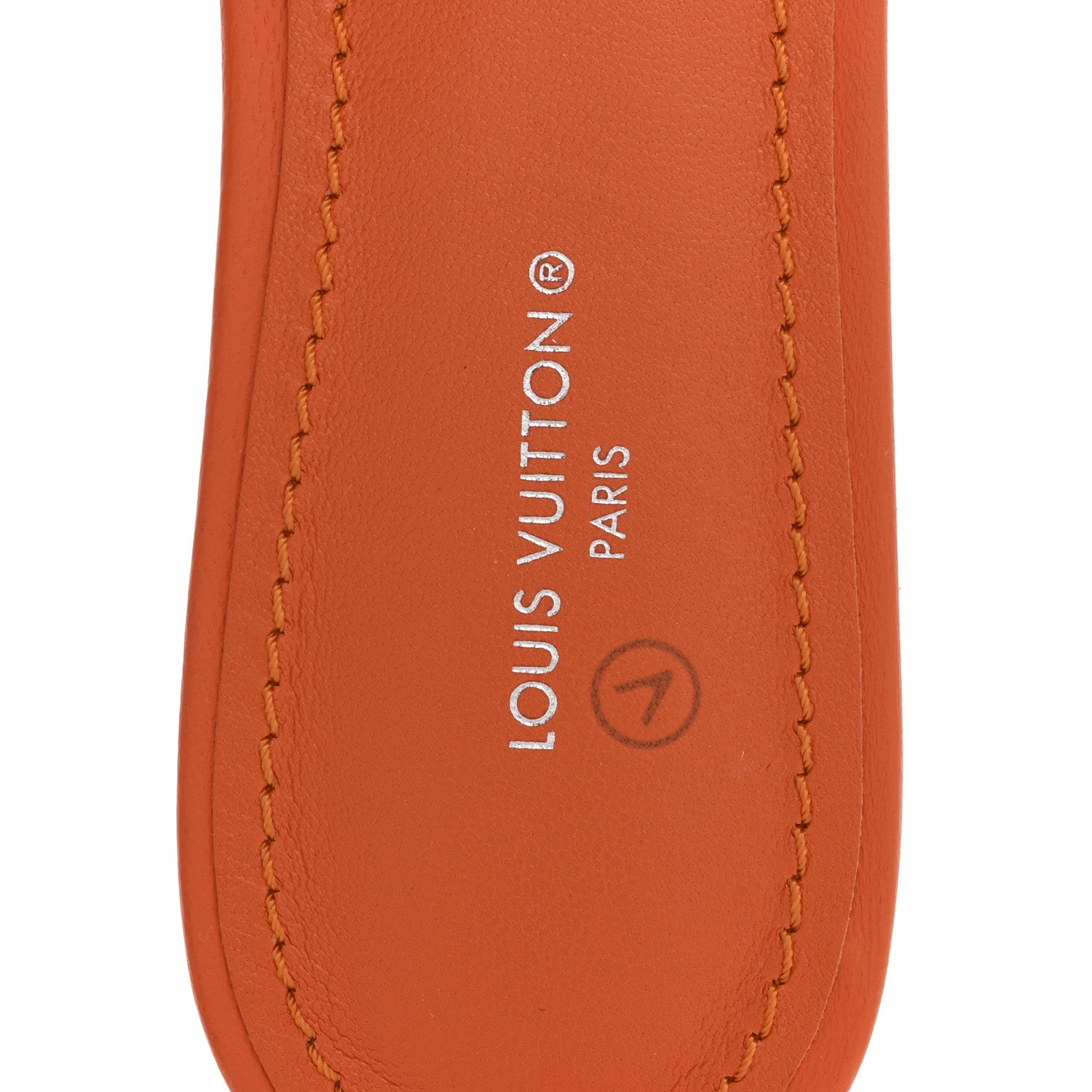 Louis Vuitton Lambskin Embossed Monogram Revival Flat Mules 36 Orange 7 of 9