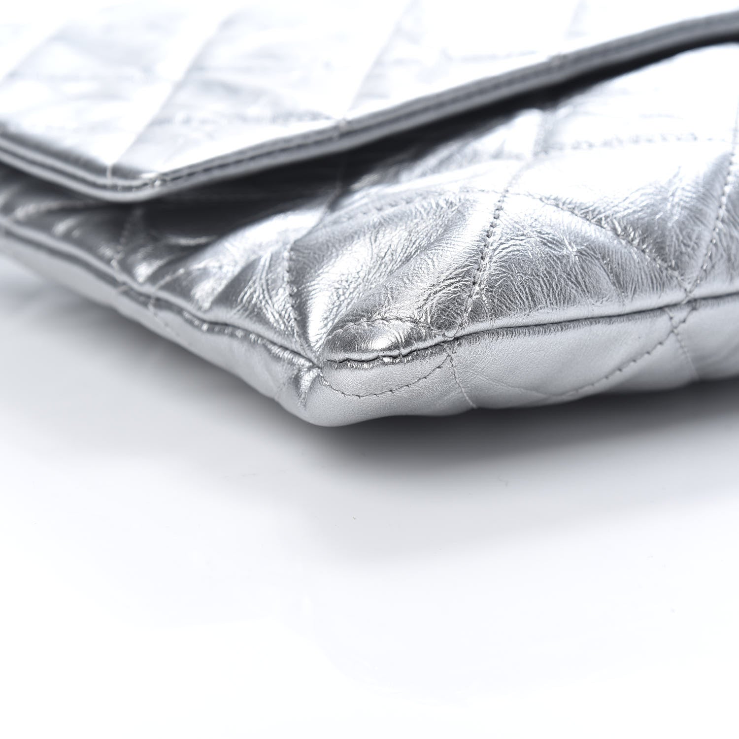 Chanel Metallic Crumpled Calfskin Big Bang Large Flap Bag Silver 9 of 10