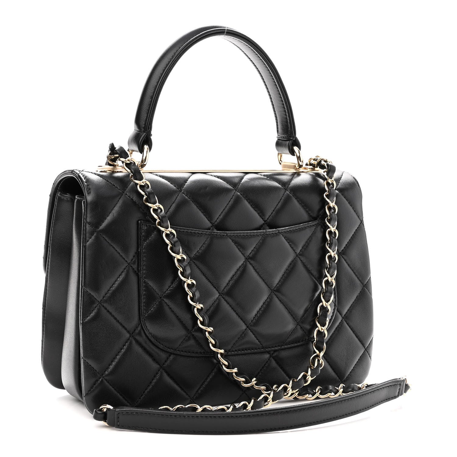 Chanel Lambskin Quilted Small Trendy CC Dual Handle Flap Bag Black 3 of 11