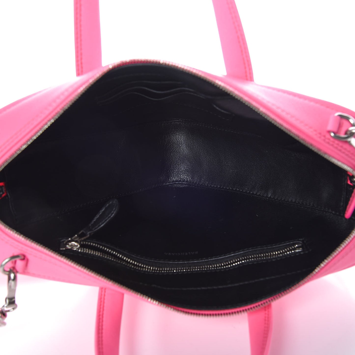 Shiny Day Calfskin XS Triangle Duffle Acid Pink Black