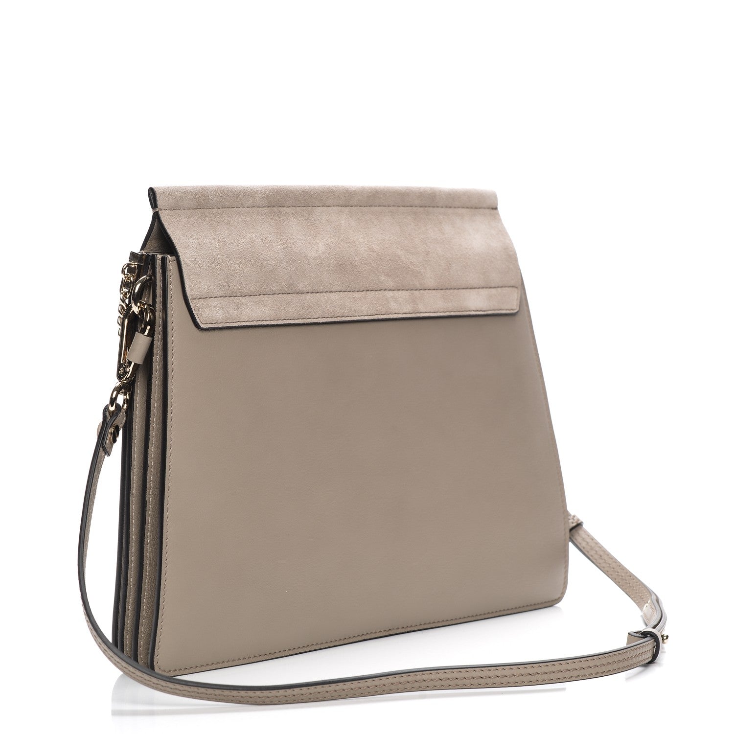 Chloe Calfskin Suede Medium Faye Shoulder Bag Motty Grey 10 of 14