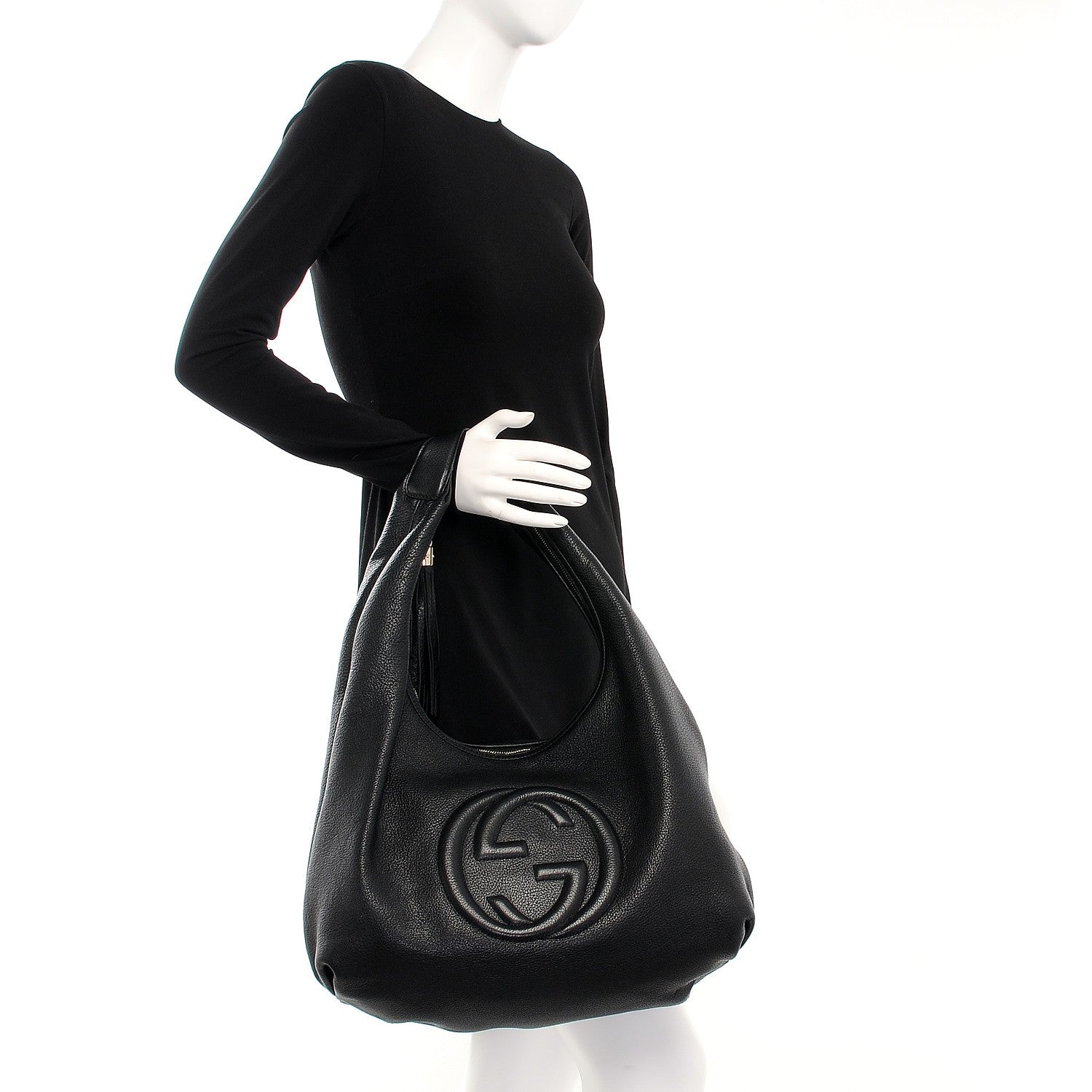 Gucci Pebbled Calfskin Large Soho Hobo Black 2 of 9