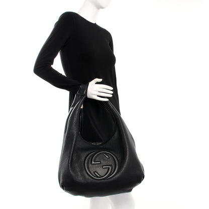 Gucci Pebbled Calfskin Large Soho Hobo Black 2 of 9