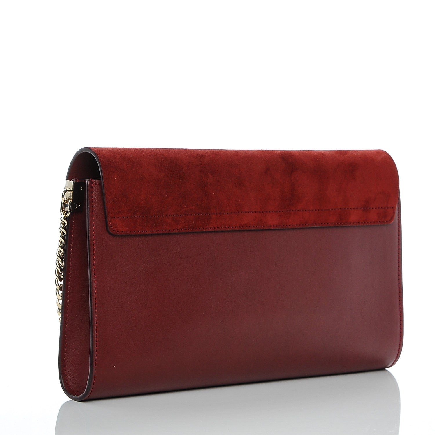 Chloe Suede Calfskin Faye Clutch Plum Purple 3 of 6