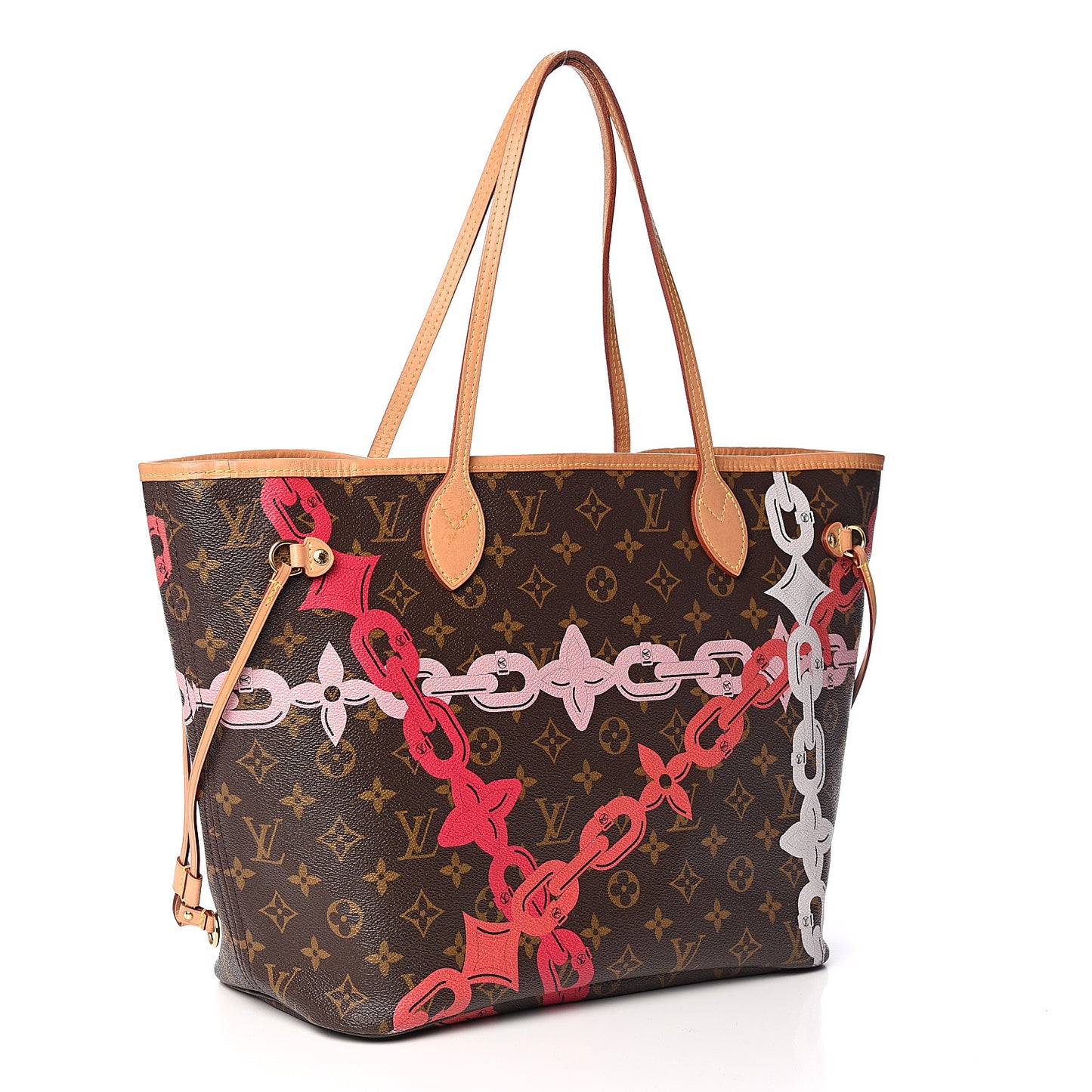Monogram Bay Neverfull MM Rose Ballerine Poppy