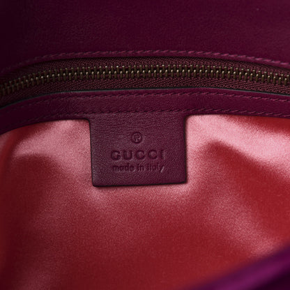 Gucci Velvet Matelasse Small GG Marmont Shoulder Bag Fuchsia Violet Cyclamen 8 of 10