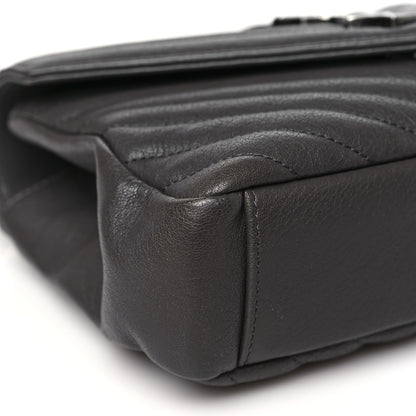 Saint Laurent Sheepskin Matelasse Chevron Monogram Medium College Bag Asphalt 9 of 10