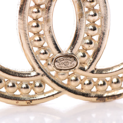 Chanel Pearl Crystal Baguette CC Brooch Gold 4 of 5