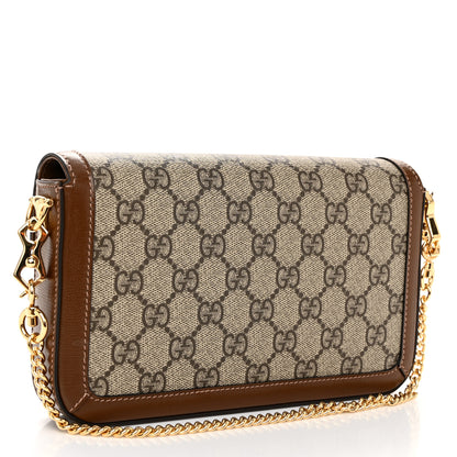 Gucci GG Supreme Monogram Azalea Calfskin Horsebit 1955 Mini Bag Beige Ebony Brown Sugar 4 of 12