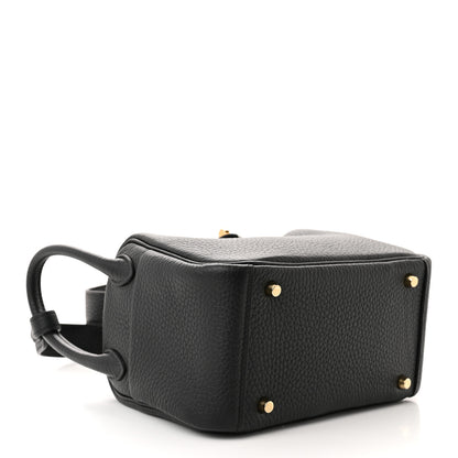 Hermes Taurillon Clemence Mini Lindy 20 Black 4 of 11