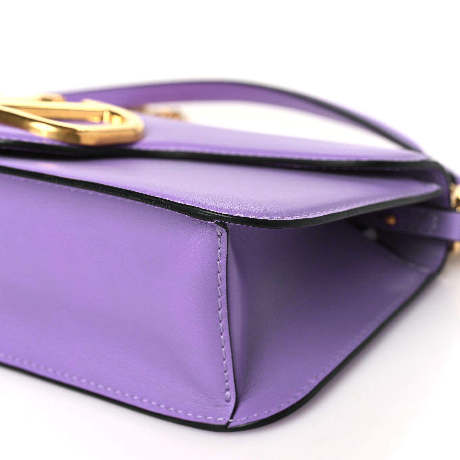 Valentino Garavani Calfskin Vlogo Loco Shoulder Bag Glicine