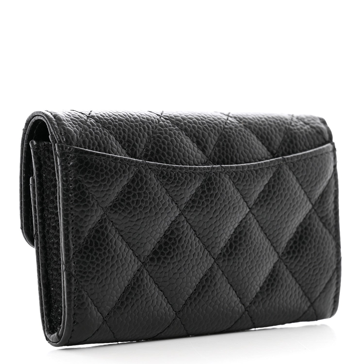 Chanel Caviar Quilted Flap Card Holder Wallet Black 3 of 9