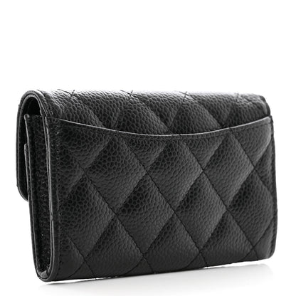 Chanel Caviar Quilted Flap Card Holder Wallet Black 3 of 9