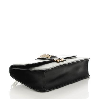 Valentino Garavani Vitello Medium Glam Lock Rockstud Flap Black 4 of 7