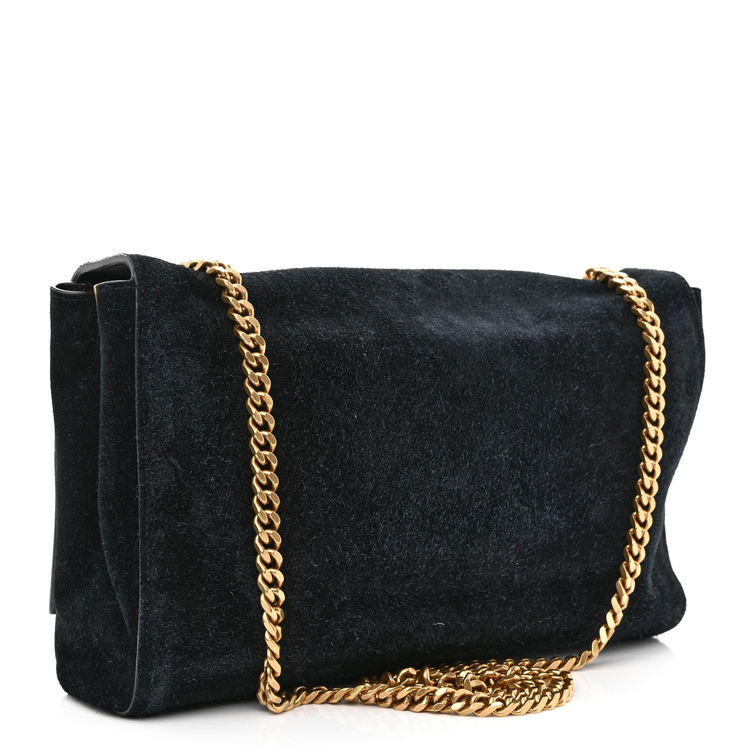 Saint Laurent Smooth Calfskin Suede Medium Reversible Monogram Kate Satchel Black 3 of 18